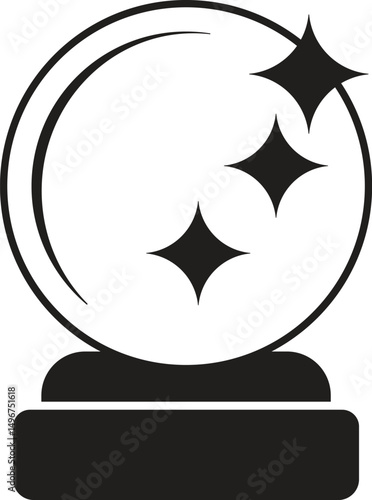 Mystical Crystal Ball Silhouette on Ornate Pedestal