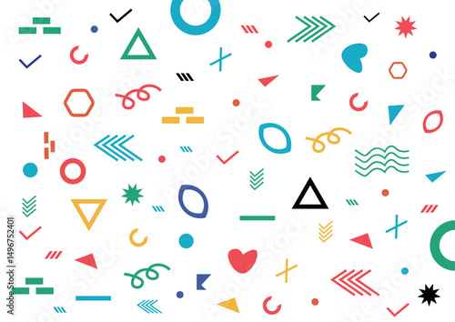 seamless pattern with  abstract geometric line graphic shapes