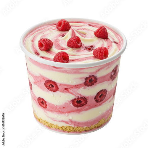 Wallpaper Mural Creamy raspberry swirl dessert in a clear cup with fresh raspberries on top Torontodigital.ca
