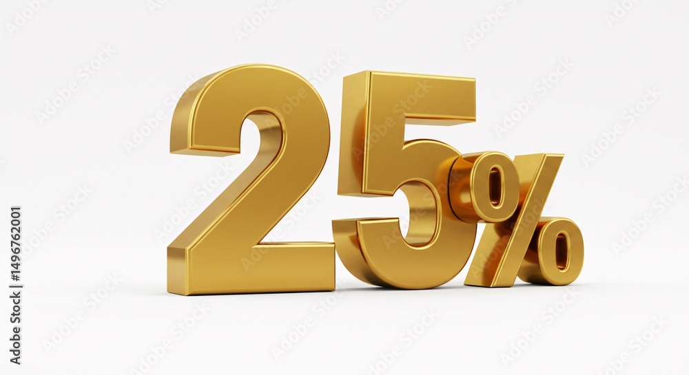Elegant Gold Number in 3D Style Elegant Gold Number in 3D Style