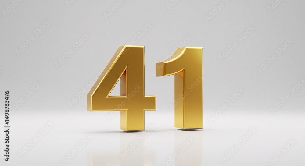 Fototapeta premium Metallic Gold Numbers in 3D Rendering