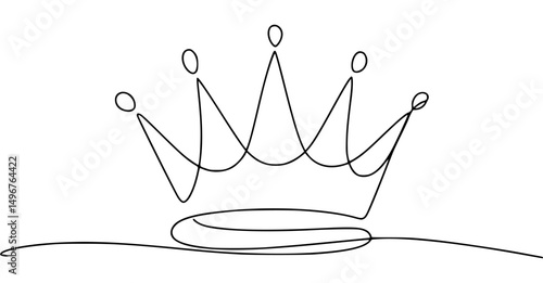 Minimalist line art crown illustration