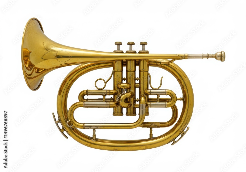 Obraz premium Brass althorn musical instrument isolated on white background