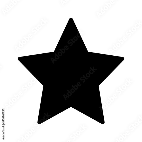 Bold five-pointed star glyph. Great for ratings or celebration designs.