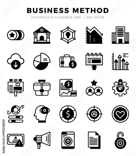 Business Method icon pack for your website. mobile. presentation. and logo design.