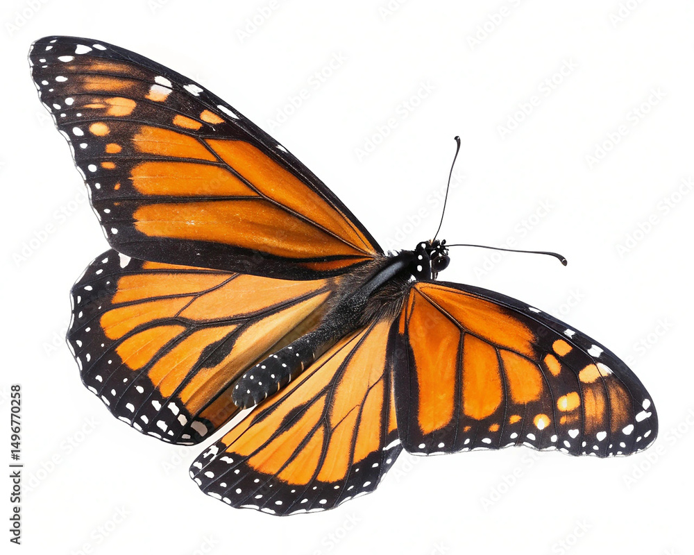 Fototapeta premium Butterfly flying isolated on transparent background 