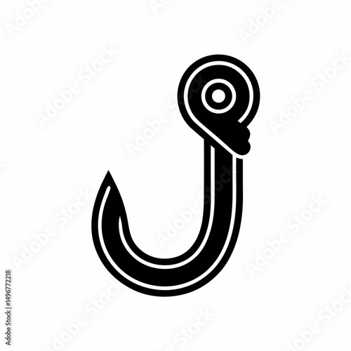 creative details Outline silhouette Empty fish hook icon vector illustration 