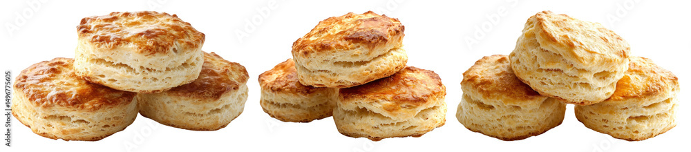 PNG Flaky homemade golden biscuits delight, element set on transparent background PNG Flaky homemade golden biscuits delight, element set on transparent background