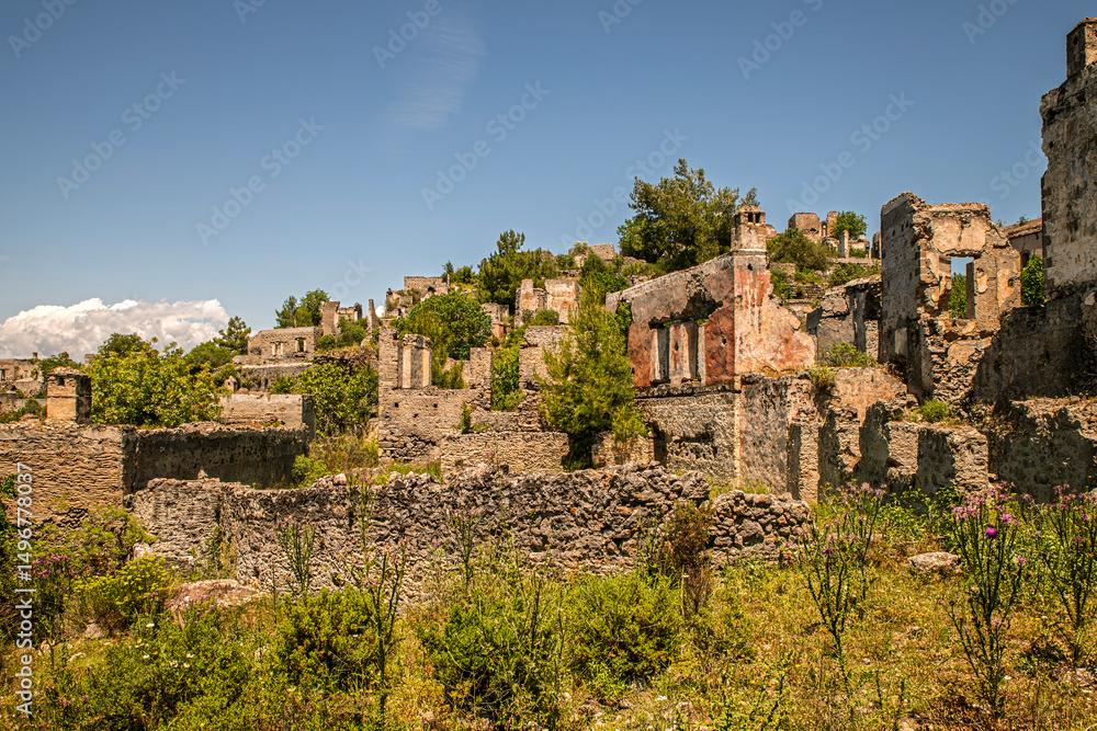 Fototapeta premium Kayakoy, also known as the Ghost Village, was formerly known as Levissi.