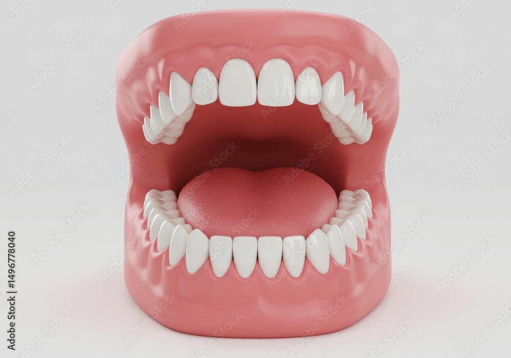 Naklejka premium Dental model showing teeth and tongue
