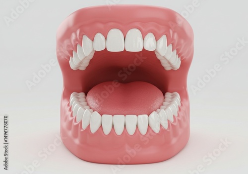 Dental model showing teeth and tongue