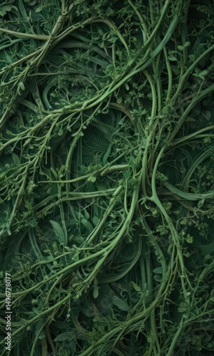 Intricate green organic lines, abstract wallpaper pattern , curve, organic, bright