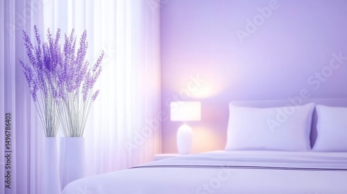 Serene Lavender Bedroom Interior Design