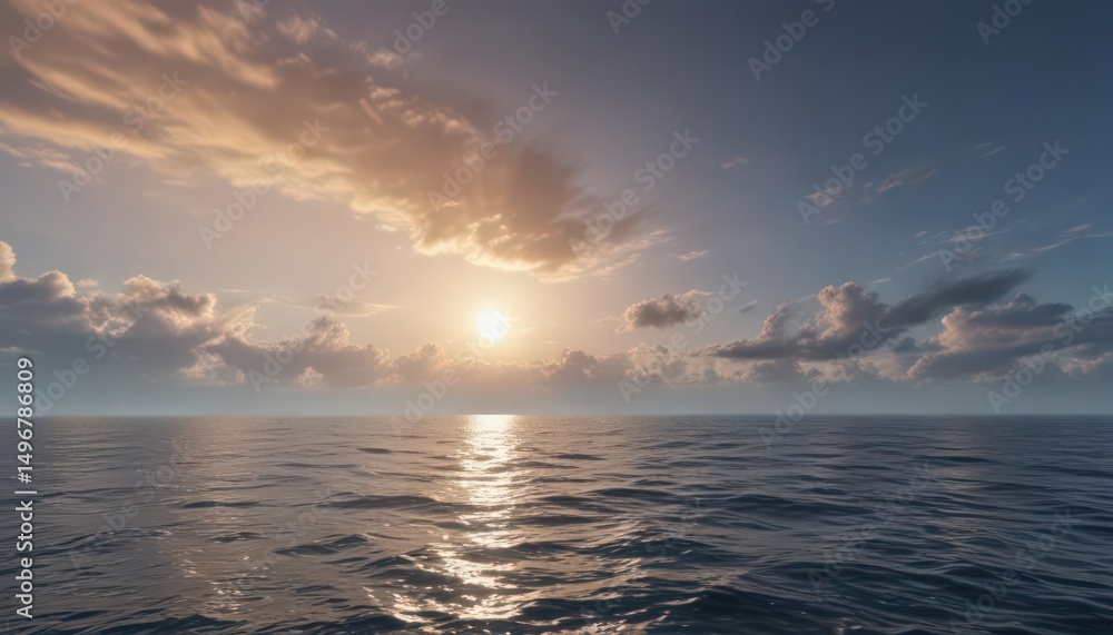 Fototapeta premium Deep ocean to gentle sky gradient, seamless texture, color gradient, image, texture