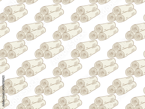 rolled spa towels Seamless decorative ornament in oriental style hand drawn vector texture. for thai spa and massage salon design, price list, voucher, wrapping paper