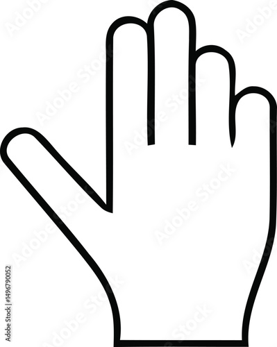 Vector illustration of a hand with palm facing up demonstrating open gestures in a simple outline style suitable for graphic design