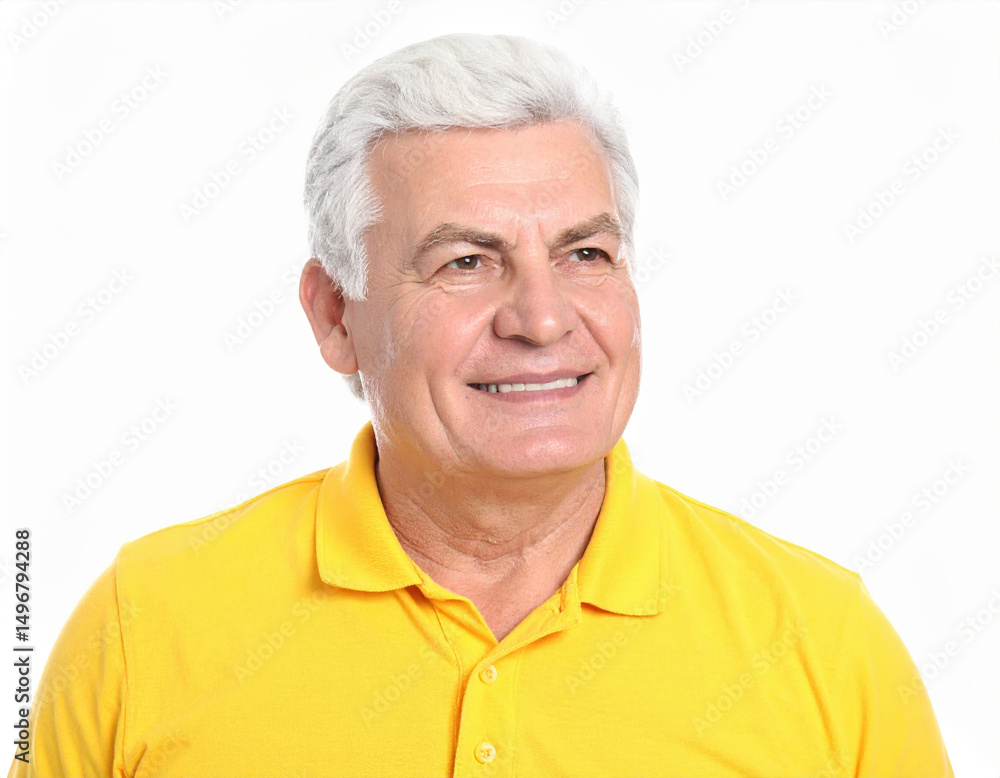 Charismatic leader exudes positivity and warmth in vibrant yellow shirt, showcasing friendly smile and approachable demeanor Charismatic leader exudes positivity and warmth in vibrant yellow shirt, showcasing friendly smile and approachable demeanor