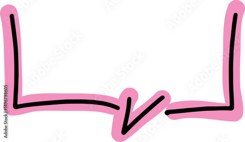 conversational speech bubble hand drawn black curved lines simple lines with a bright pink outline