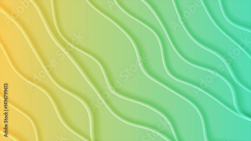 Pastel orange and cyan blue smooth wavy pattern abstract elegant background. Seamless looping motion design. Video animation Ultra HD 4K 3840x2160
