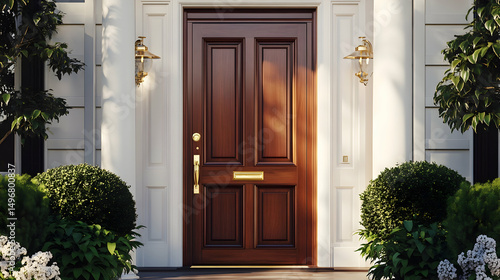 A regal mahogany door with polish  09D1E