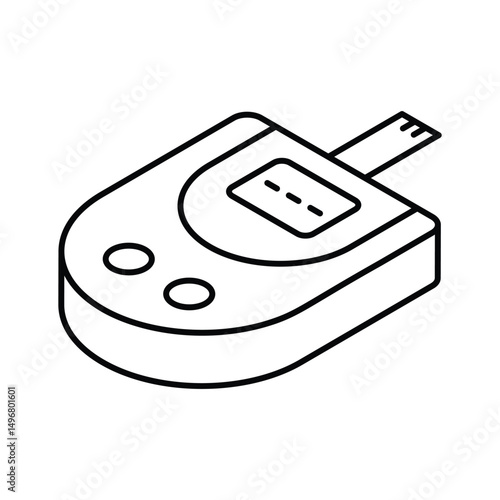 A well designed isometric icon of a glucometer