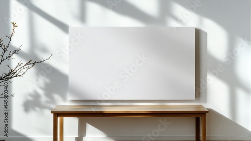 Minimalist Interior Design: Blank Canvas and Wooden Table