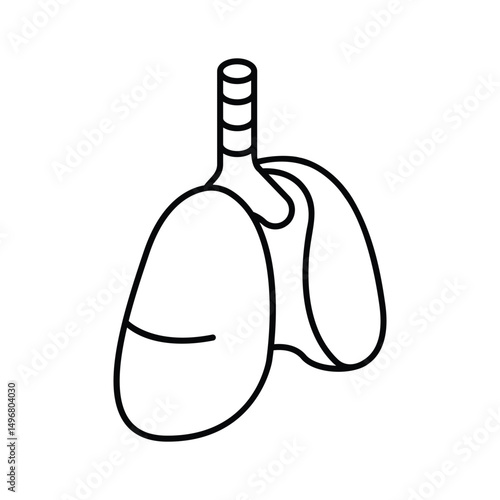 Well crafted isometric icon of human lungs