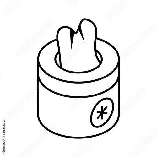 A visually appealing isometric icon of medical wipes