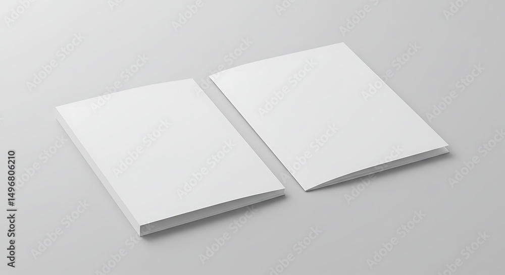 Blank Brochure Mockup Two White Pamphlets Leaflet Template Blank Brochure Mockup Two White Pamphlets Leaflet Template