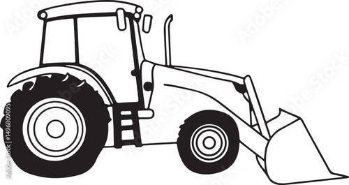 tractor isolated on white