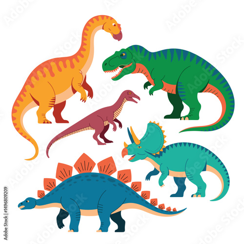 Hand-Drawn Dinosaur Illustrations Collection