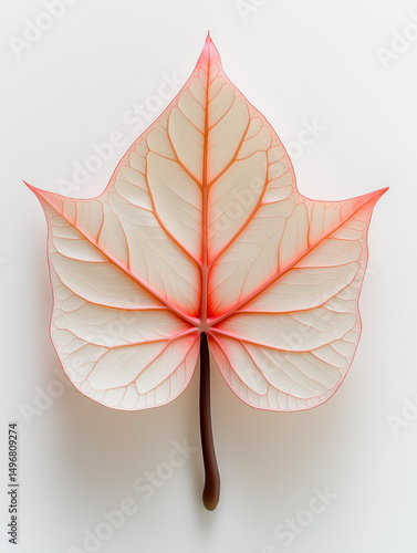 Hyper-Realistic Photo of Vibrant Caladium Leaf with Intricate Patterns and Soft Diffused Lighting