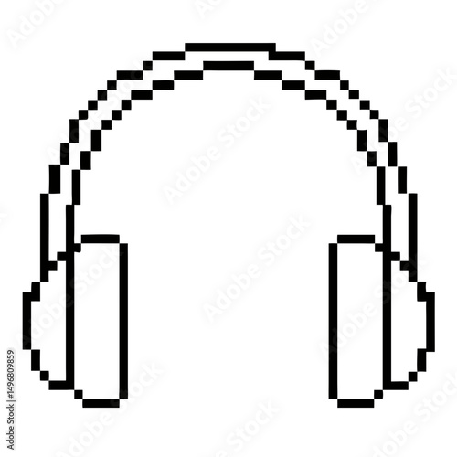 Stylish pixel art headphones showcasing modern audio design for music lovers