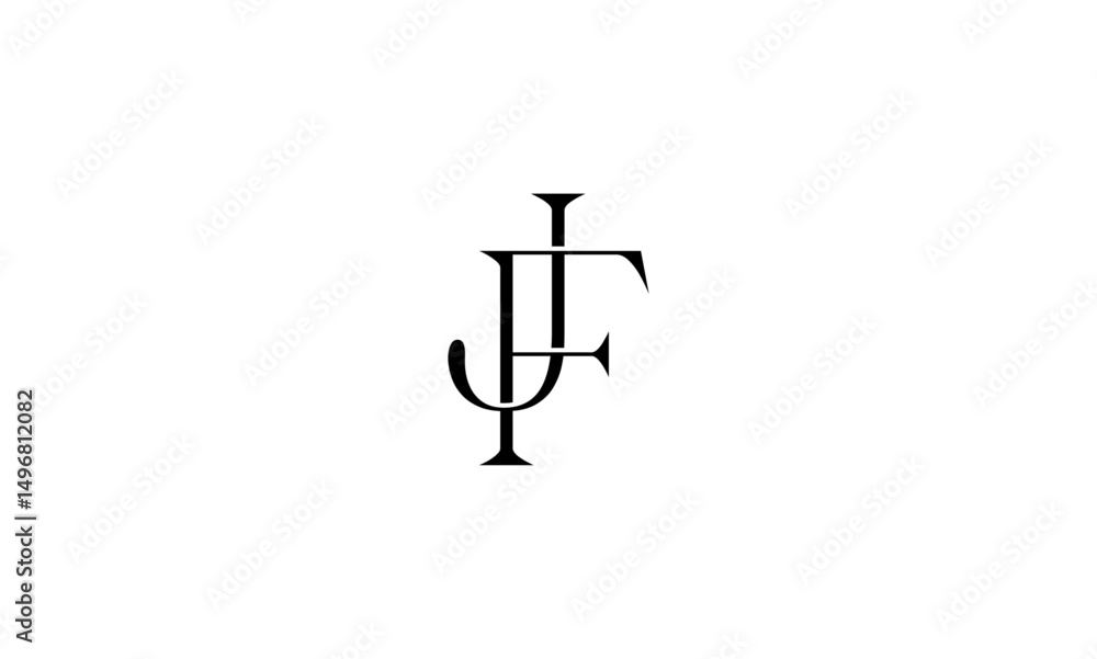 JF initial letters, monogram logo JF initial letters, monogram logo