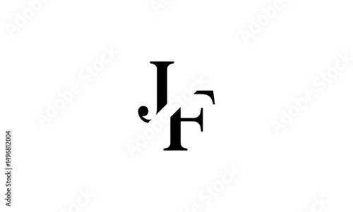 JF initial letters, monogram logo
