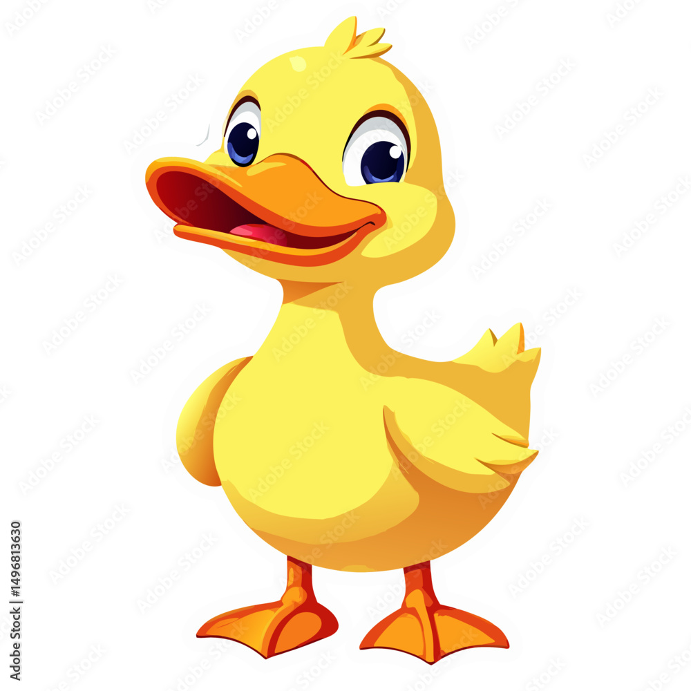 Fototapeta premium Vector illustration of a cute duck