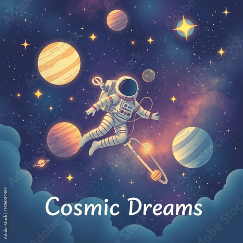 Astronaut Floating in Space – Cosmic Dreams