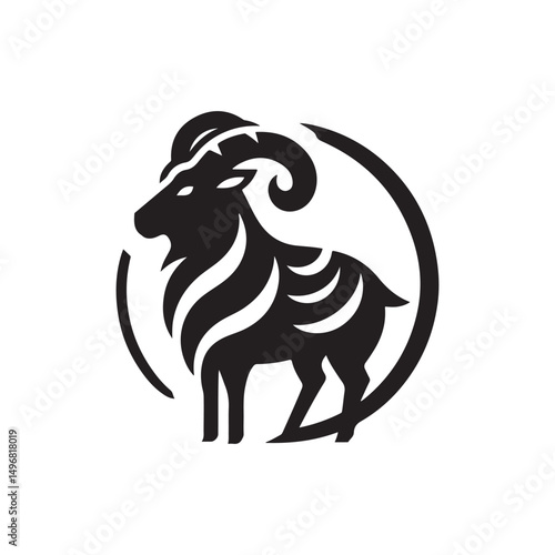 goat vector silhouette clip art logo design illustration