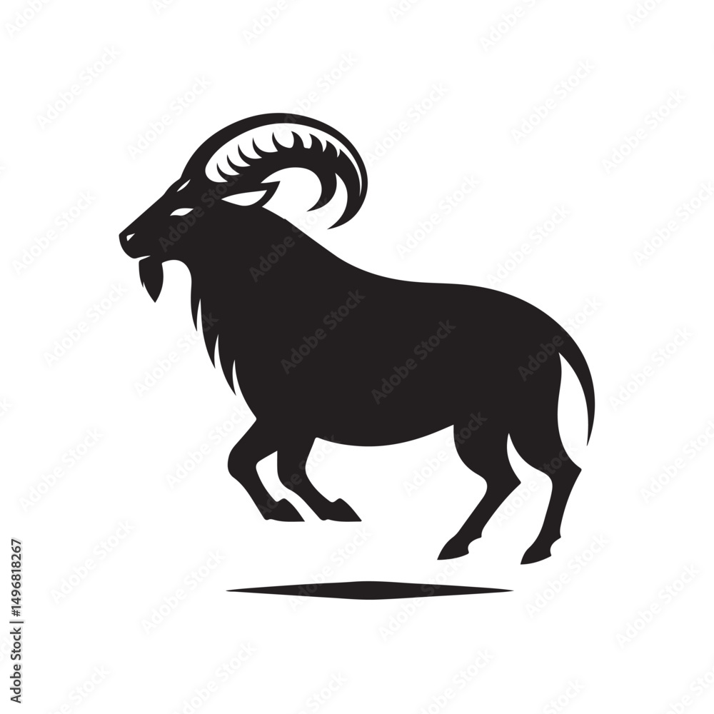 Obraz premium goat vector silhouette clip art logo design illustration