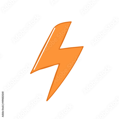Free Download Orange hand drawn lightning bolt icon - GFXLoad