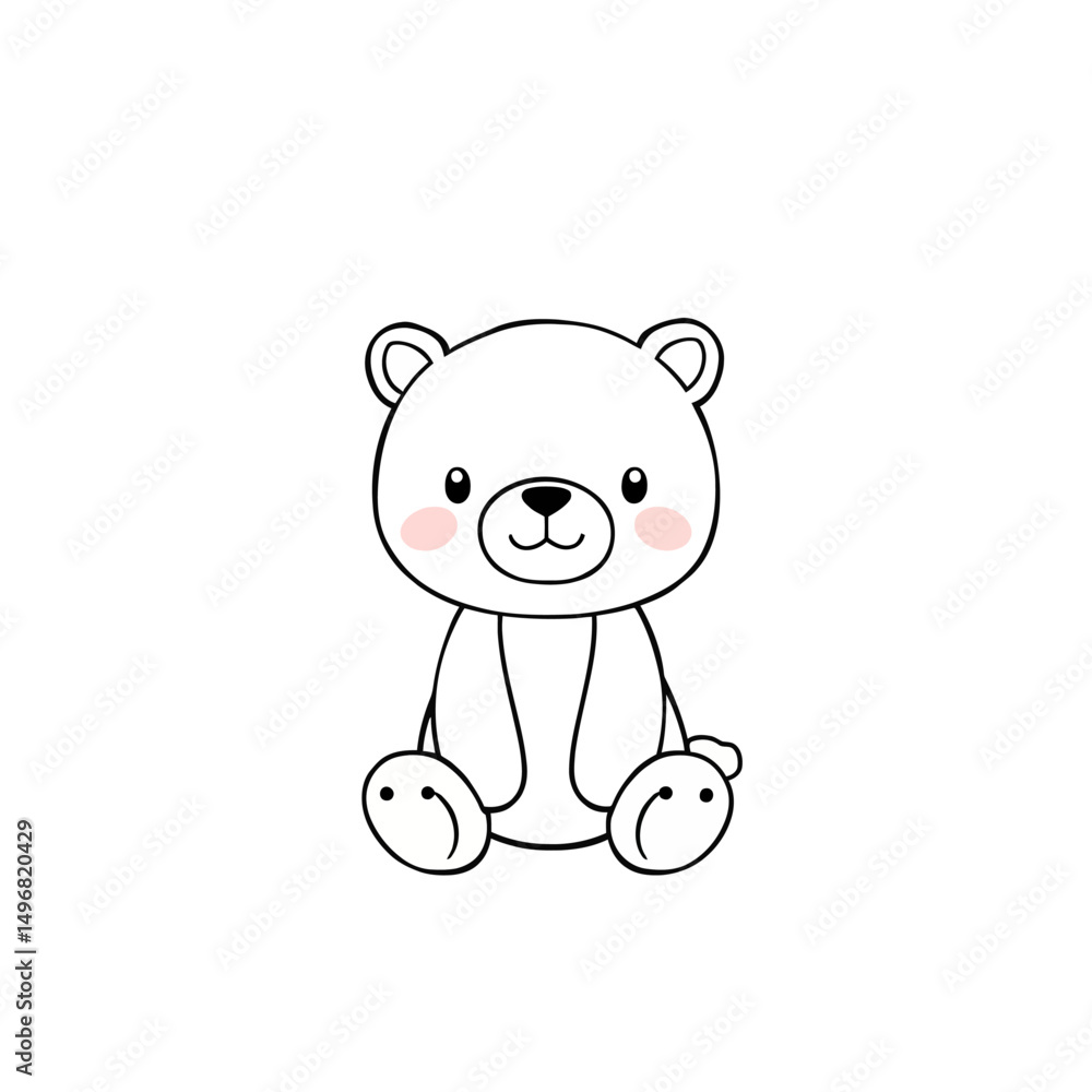 Obraz premium Cute cartoon polar bear sitting illustration