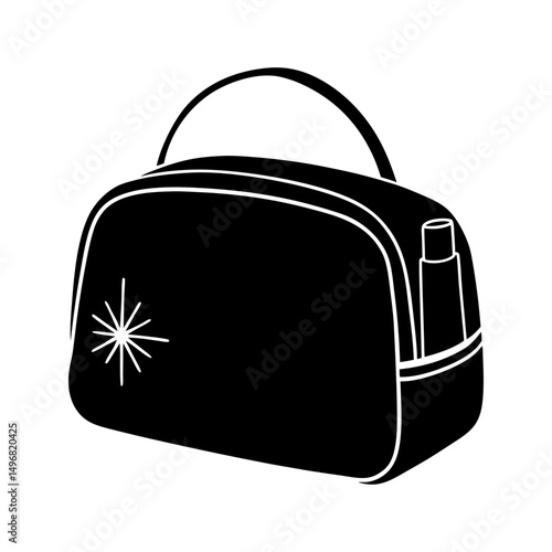 Ladies bag , makeup bag black and white 