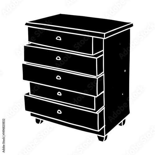 Multi-tier drawer chest of drawers vector