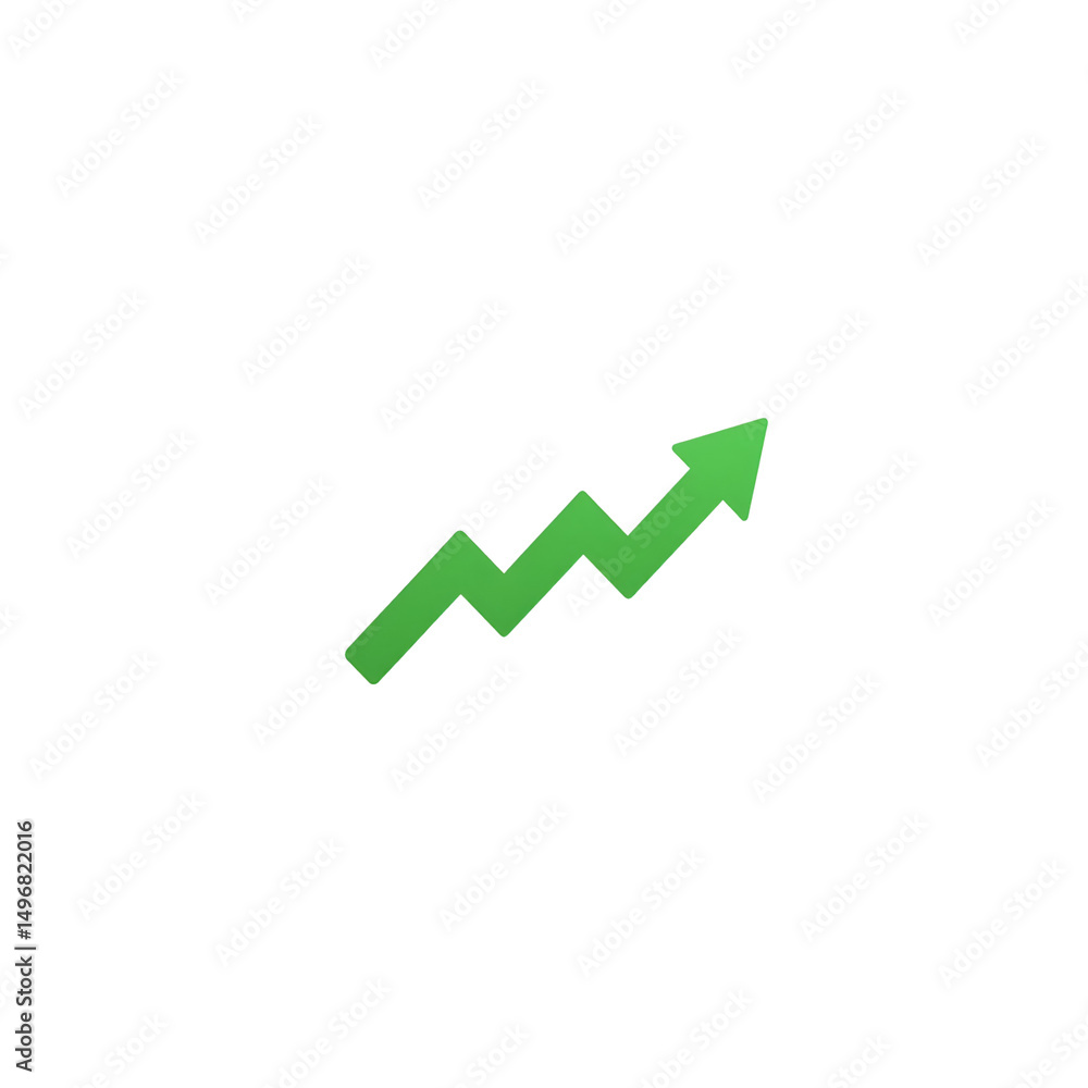 Green upward trending arrow symbolizing growth or progress. Green upward trending arrow symbolizing growth or progress.