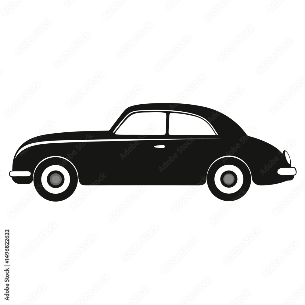 Obraz premium Vintage Automobile Silhouette Classic Car Design and Retro Transport