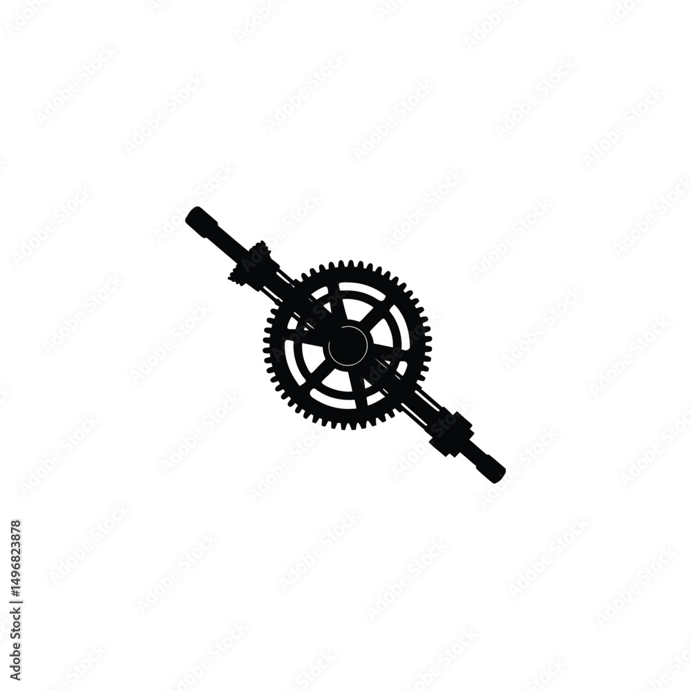 Obraz premium silhouette of car engine gear on white background