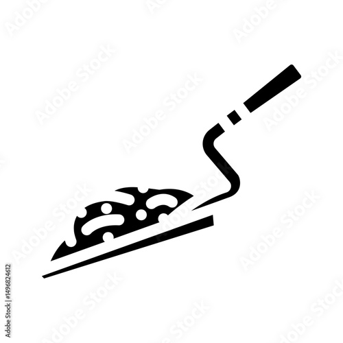 trowel cement glyph icon vector illustration
