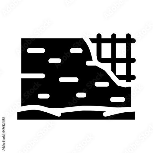 concrete wall construction glyph icon vector illustration