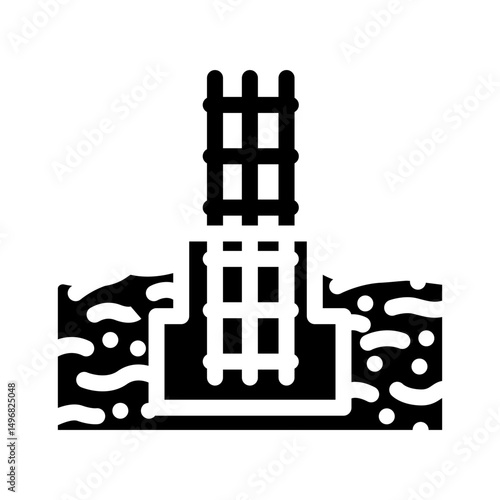and rebar structure cement glyph icon vector illustration