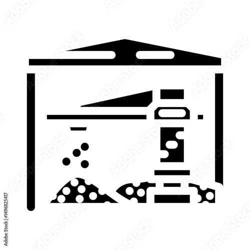 raw materials storage cement production glyph icon vector illustration